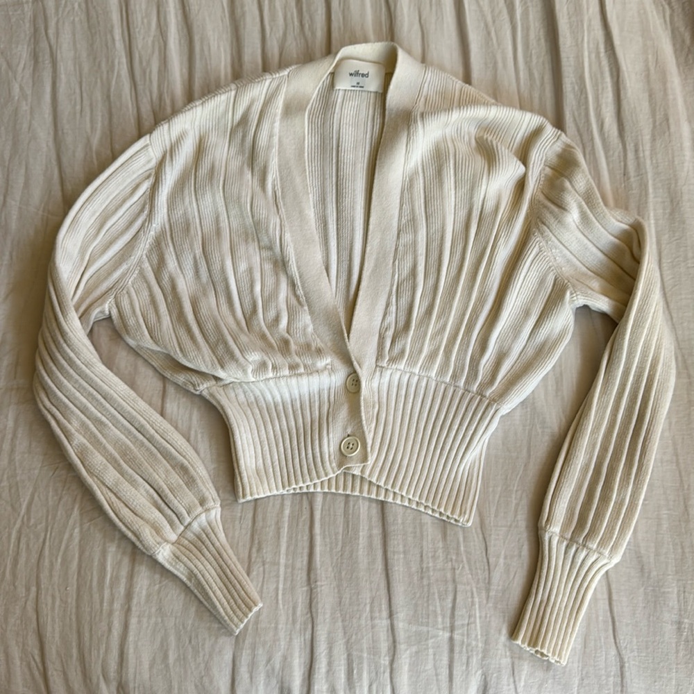 Aritzia Wilfred Thais Cardigan in Creme